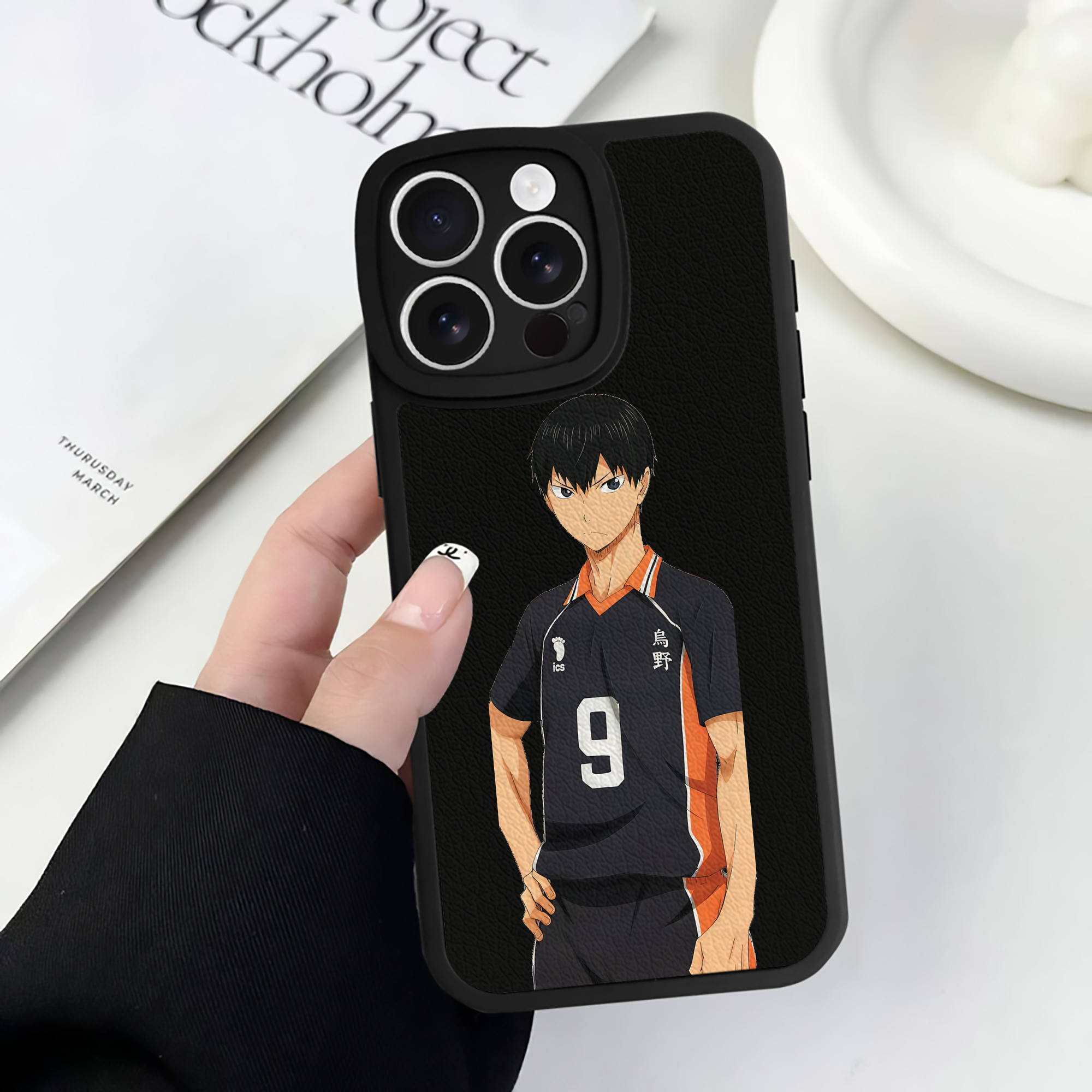 （画像用） ハイキュー!! Haikyu!! 【iPhone 16シリーズ対応】シリコンスマホケース（レザー調） 材質：シリコン